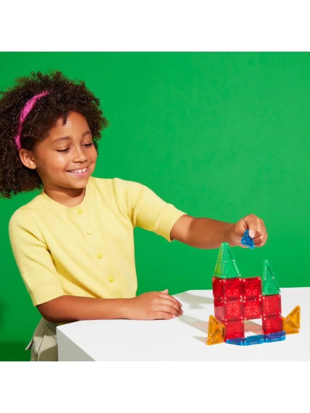 26-Piece Travel Magnetic Building Set - Colorful, Fun Construction Tiles for